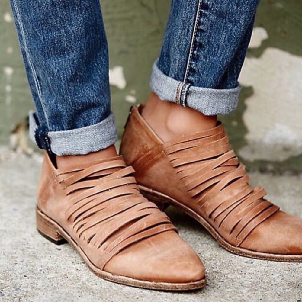 Free People Lost Valley Ankle Booties Size 7 (EU Size 7)